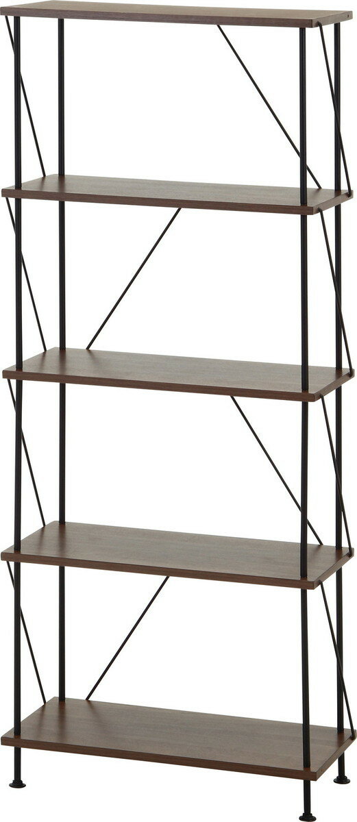 EZBOツイストロック オープンラック5段 MBR EZ-OP05 ミディアムブラウン 幅615×奥行306×高さ1390mm fj-71890 オープンラック 本棚 ラック カラーボックス 収納 家具 送料無料 北欧 モダン 家具 インテリア ナチュラル テイスト 新生活 オススメ おしゃれ 後払い