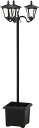 LEDソーラースタンドライト 3灯 プランター付き 黒 幅530×奥行485×高さ1860mm fj-38520 ガーデンライト 灯篭 ライト イルミネーション...