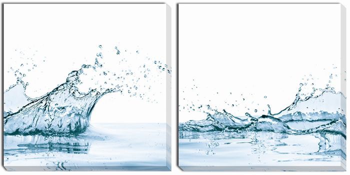 アート パネル ウォータースプラッシュ 2枚セット Art Panel water splash with reflection,isolated(2枚セット） 700x700x40 x2枚set snw-iap-52786 アートパネル アートボード 壁紙 装飾フィルム 送料無料 北欧 モダン 家具 インテリア ナチュラル テイスト 新生活
