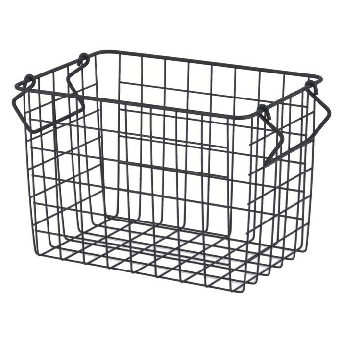 ワイヤーバスケット スタッキング BK 26x18x18 ブラック 完成品 W260-300×D180×H180mm 0.3kg fj-26682 かご バスケット 収納用品 日用品 雑貨 送料無料 北欧 モダン 家具 インテリア ナチュラル テイスト 新生活 オススメ おしゃれ 後払い