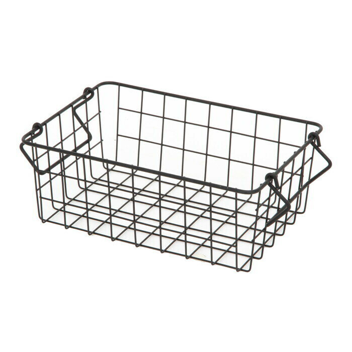 ワイヤーバスケット スタッキング BK 26x18x10 ブラック 完成品 W260-300×D180×H100mm 0.3kg fj-26683 かご バスケット 収納用品 日用品 雑貨 送料無料 北欧 モダン 家具 インテリア ナチュラル テイスト 新生活 オススメ おしゃれ 後払い