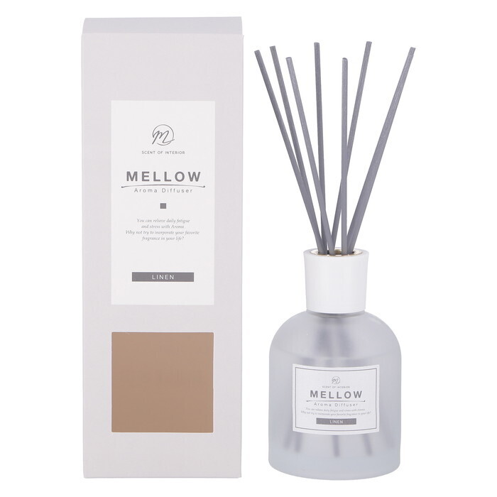 ディフューザー Mellow メロウ Linen 200ml 完成品 W85×D85×H240mm 0.56kg fj-28073