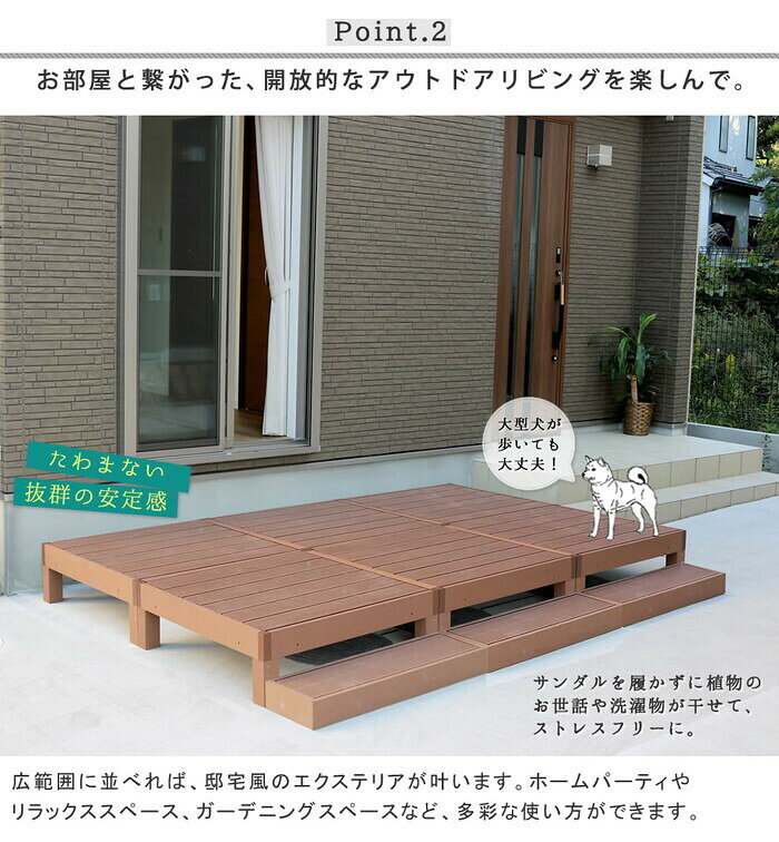 人工木ウッドデッキ ecofeel エコフィール 6台 PWDE-6P smi-pwde-6p