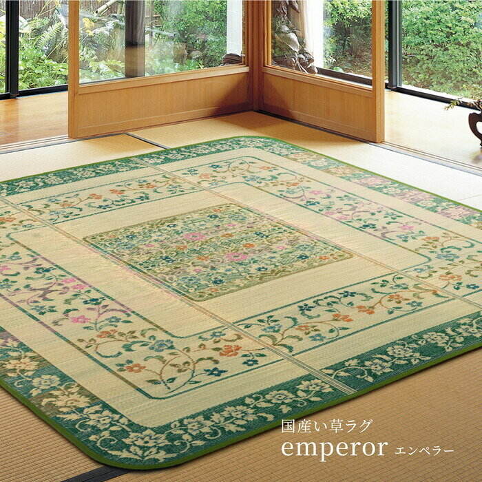 国産い草ラグ エンペラー 約200×300cm グリーン hig-81906702x カーペット ラグ カーペット マット 北欧 モダン 家具 インテリア ナチュラル テイスト 新生活 オススメ おしゃれ auc-genco-11882904 家具・インテリアのジェンコ サンプル画像2