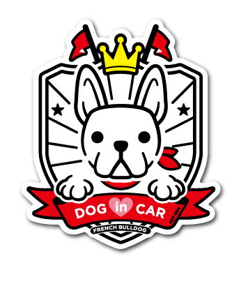 ペットステッカー ドッグインカー DOG in CAR イラスト フレンチブルドッグ Aタイプ PET054 ドッグ 車 ステッカー 犬 愛犬 犬種 グッズ