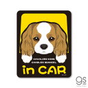 ペットステッカー CAVALIER KING in CAR キャバリア ドッグインカー 車 ペット 愛犬 DOG イラスト 全25犬種 PET077 gs ステッカー グッズ