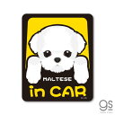 ペットステッカー MALTESE in CAR マルチーズ ドッグインカー 車 ペット 愛犬 DOG イラスト 全25犬種 PET079 gs ステッカー グッズ