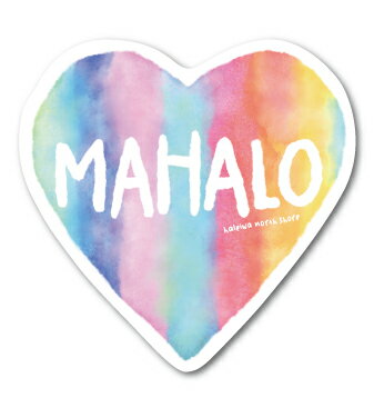 ハレイワハッピーマーケット ステッカー ハート MAHALO HHM018 おしゃれ ハワイ HAWAII イラスト ノースショア グッズ