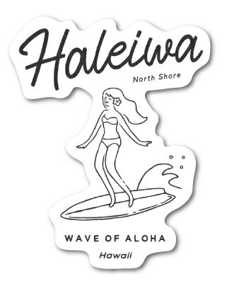 樂天商城 - ハレイワハッピーマーケット ステッカー サーフガール HHM034 おしゃれ ハワイ HAWAII イラスト ノースショア グッズ