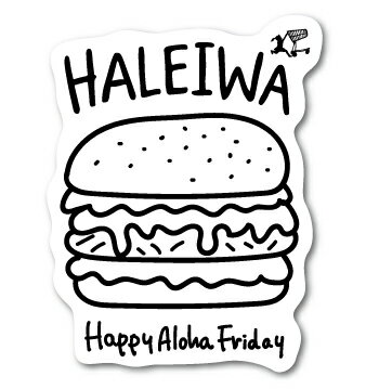 ハレイワハッピーマーケット ステッカー ハンバーガー HHM038 おしゃれ ハワイ HAWAII イラスト ノース..