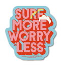 ハレイワハッピーマーケット ステッカー SURF MORE WORRY LESS HHM054 おしゃれ ハワイ HAWAII イラスト ノースショア グッズ