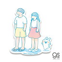 うさぎゅーん×サマータイム 三人 キャラクターステッカー コラボ summertime TikTok 配信 ストリーミング うさぎ イラスト USG002 gs 公式グッズ