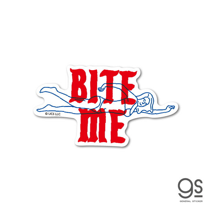 ジョーズ ダイカットミニステッカー BITE ME 映画 シリーズ サメ ユニバーサル アトラクション おしゃ..