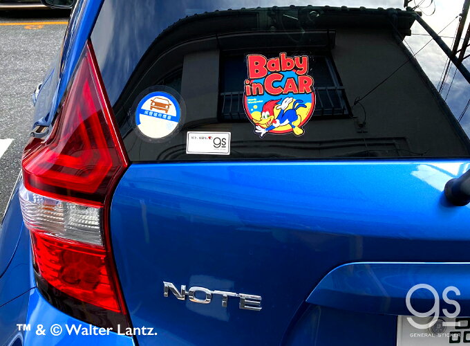 ウッドペッカー 車用ダイカットステッカー KIDS in CAR ユニバーサル キャラクターステッカー woody Woodpecker イラスト gs 公式グッズ WWP-016