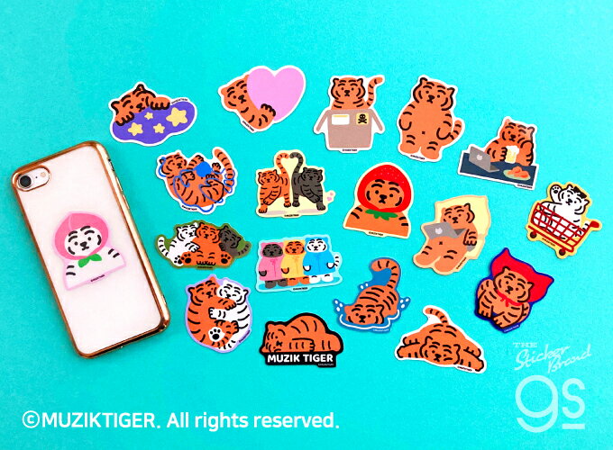 MUZIK TIGER ダイカットミニステッカー パソコン オシャレ ムジークタイガー 韓国 トレンド 人気 ブランド カワイイ gs 公式グッズ MUZ-013 3