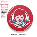 ウェンディーズ 缶バッジ 76mmサイズ RED ウェンディーちゃん WENDY'S キャラクター ライセンス商品 WEN018 gs グッズ