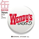 ウェンディーズ 缶バッジ 76mmサイズ WHITE ウェンディーちゃん WENDY'S キャラクター ライセンス商品 WEN021 gs グッズ