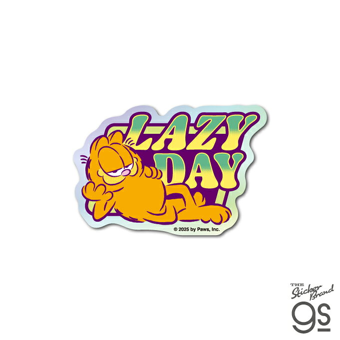 樂天商城 - ガーフィールド ホログラムミニステッカー LAZY DAY アニメ アメリカ 猫 Garfield スマホ 人気 キャラクター gs 公式グッズ GF052