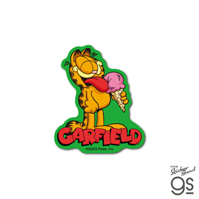 ガーフィールド ダイカットミニステッカー アイスクリーム キャラクターステッカー アメリカ アニメ Garfield 猫 gs 公式グッズ GF-046