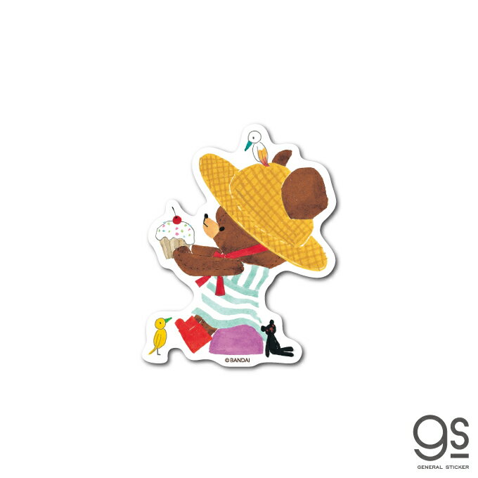 樂天商城 - くまのがっこう ミニステッカー カップケーキ キャラクターステッカー ジャッキー くま 絵本 イラスト かわいい こども ダイカット KMG039 gs 公式グッズ