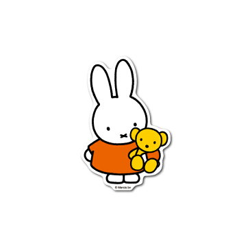 miffy ミッフィー&くまちゃん キャラクターステッカー 絵本 イラスト かわいい こども ダイカットステッカー ミッフィー うさぎ うさこちゃん 人気 MIF003 gs 公式グッズ