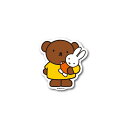 miffy ダイカットビニールミニステッカー ボリス&ぬいぐるみ キャラクターステッカー 絵本 イラスト かわいい こども うさぎ gs 公式グッズ MIF02...