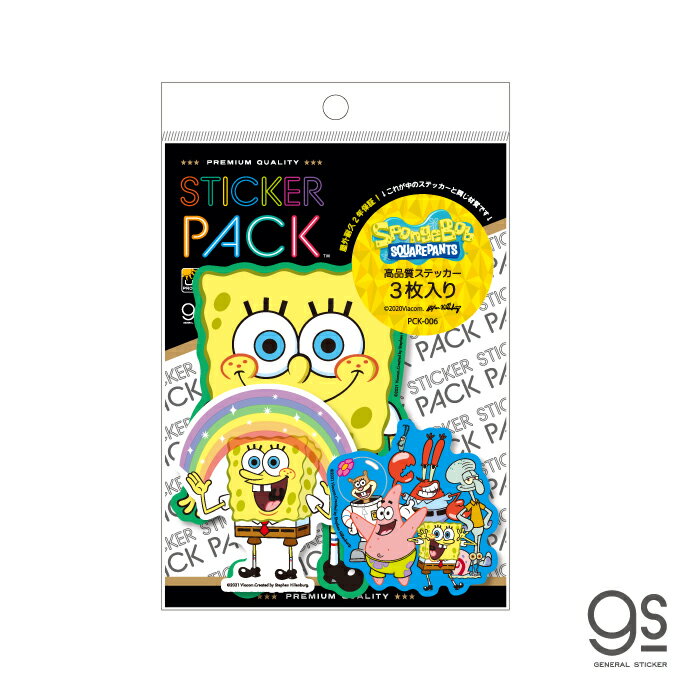 樂天商城 - 【3枚セット】 ステッカーパック スポンジボブ キャラクターステッカー アソート アメリカ アニメ SpongeBob PCK006 gs 公式グッズ