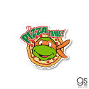 ミュータント・タートルズ PIZZA TIME! ピザ キャラクターステッカー レトロ ダイカット 忍者タートルズ 亀 映画 アニメ アメコミ TTS006 gs 公式グッズ