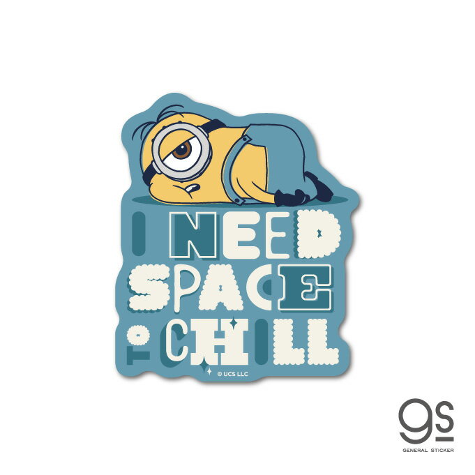 樂天商城 - ミニオンズ ダイカットステッカー I NEED SPACE TO CHILL ユニバーサル キャラクターステッカー 映画 怪盗グルー シリーズ イラスト gs 公式グッズ MN-027
