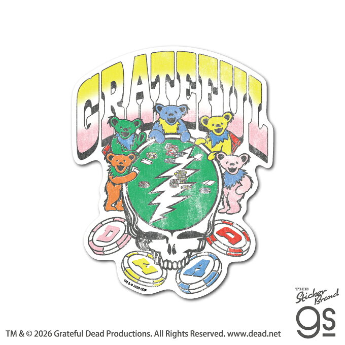 アメリカのロックカルチャーを語るうえで欠かせない存在 『Grateful Dead』ステッカーに第二弾が登場！ 個性的で印象に残るアートワークでも知られるGrateful Dead その魅力を手のひらサイズのビッグステッカーに！ それぞれテイストの異なる3種類は、コレクションにぴったり！ ダンシングベアが地球をぐるりと回る3Rステッカーは どこにでも貼りやすくオシャレなデザインです♪ 楽器ケースやスケートボードに貼ってもお洒落！ 好評発売中の第一弾とあわせてぜひ商品ページをご覧ください！ こちらの商品は耐水、耐光性のある塩ビ素材のステッカーです。 自社工場製品だからこそのクオリティ！ 他輸入品とは一線を画した、高品質な仕上がりの商品です。 屋外はもちろん、PC、ノートや手帳、 インテリアボックスやスーツケース、大型家電などにも！ 様々なシーンでお楽しみ下さい。 ●サイズ 　幅93mm×高さ116mm（本体サイズ） ●製造国 　日本（自社製造） ●備考 　株式会社ゼネラルステッカーが企画・製造・販売しております、 　ライセンス商品です。 TM & &copy; 2026 Grateful Dead Productions. All Rights Reserved. www.dead.net