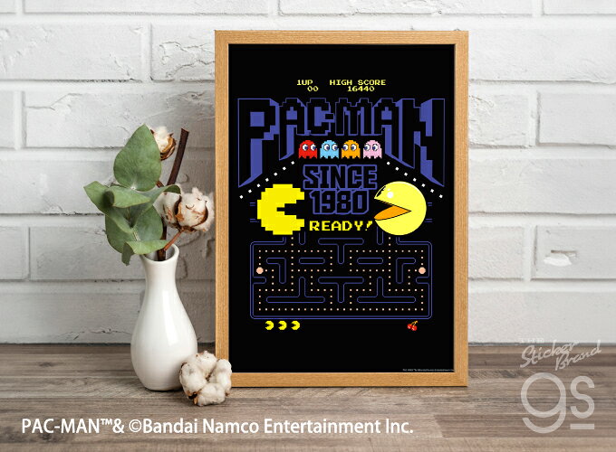 ゼネラルステッカーのPAC-MAN フォトアートポスター READY！ パックマン ゲーム game レトロ コレクション ライセンス商品 キャラクター 人気 gs 公式グッズ PAC027｜アングル2