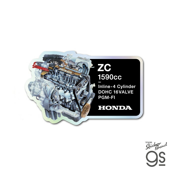 樂天商城 - Honda ホログラムエンジンステッカー ZC 1590cc 車 自動車 コレクション カスタム スマホ スーツケース お洒落 かっこいい gs 公式グッズ HND154