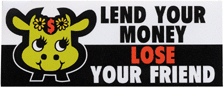 MPS029 お金を貸すと友達を失う コトワザミニステッカー Proverb Sticker