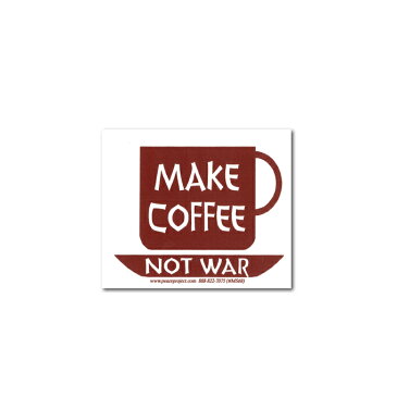 ステッカー BS049 MAKE COFFEE NOT WAR ミニサイズ