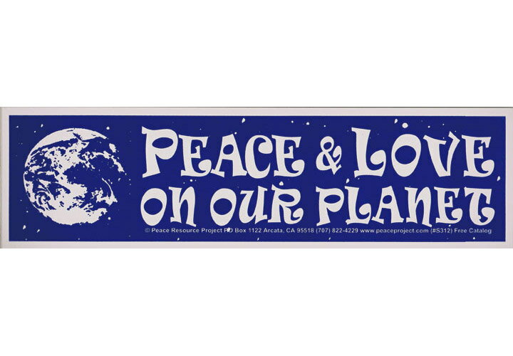 ステッカー BS063 PEACE LOVE ON OUR PLANET