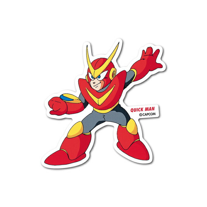 ロックマン ダイカットステッカー QUICK MAN ゲーム CAPCOM カプコン レトロ スマホ 手帳 コレクション キャラクター ROC-006