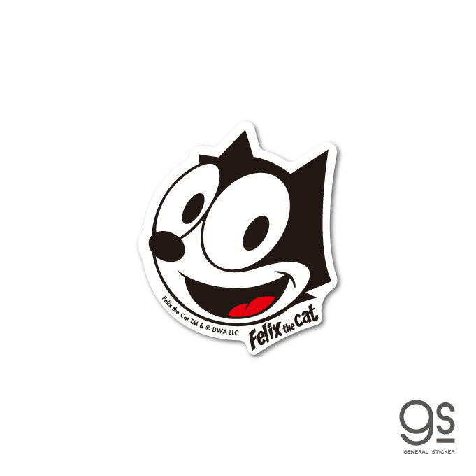FELIX ダイカットミニステッカー FACE 白 ユニバーサル キャラクターステッカー 黒猫 Cat フィリックス ザ キャット イラスト gs 公式グッズ FLX-006