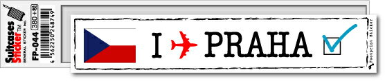 楽天ゼネラルステッカーフットプリントステッカー FP044 プラハ PRAHA スーツケース ステッカー 旅行 目印 国 国旗 海外 トラベル グッズ