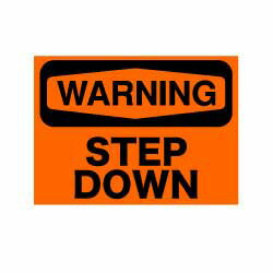 SECURITYステッカー MD026 警告 下への段差があります