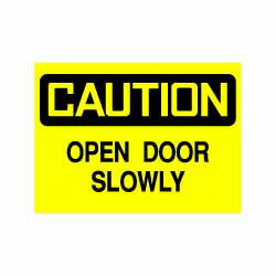 SECURITYステッカー MD042 注意 ゆっくり開けて下さい