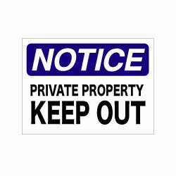 SECURITYステッカー MD057 個人所有地に付き立ち退いて下さい