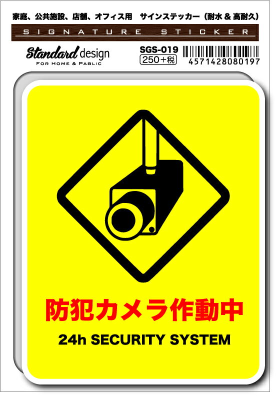 SGS019 サインステッカー 防犯カメラ作動中 ステッカー 識別 標識 注意 警告 ピクトサイン ピクトグラム