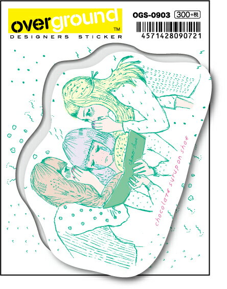 OGS0903 chocolate syrup on shoe girls talking アーティストグッズ イラストレーター ステッカー