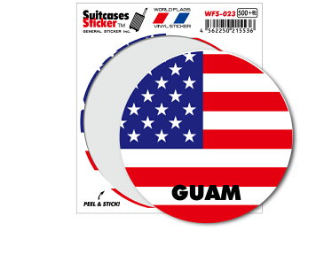 国旗ステッカー グアム GUAM サークル WFS023 トラベル ステッカー 旅行 グッズ