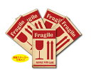 CPS008 Cinq paper sticker サンクペーパーステッカー 梱包用紙製シール5枚入り FRAGILE07 包装 宅配 注意喚起 ギフト 引っ越...