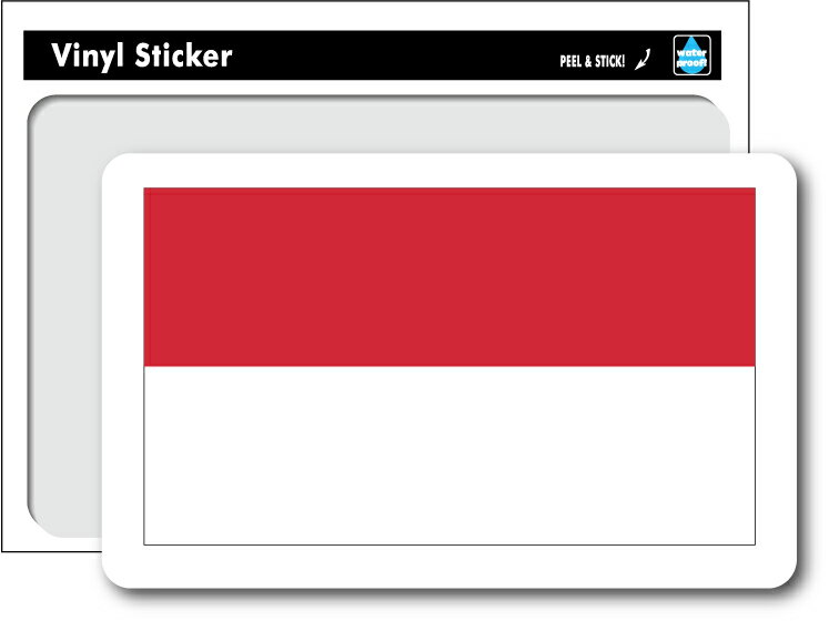 SK189 国旗ステッカー インドネシア Indonesia 国旗 フラッグ 海外 旅行 目印 スーツケース グッズ