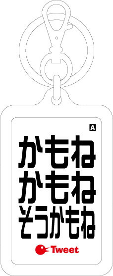 SIZE:約W3.3XH6.5（キーホルダー部分） A面でつかみ、B面でおとすウラオチキーホルダー！ カラーはホワイトとブラックがございます。 画像は拡大したものです。 サイズをご確認ください。 バッグやキーホルダーとしていかがですか？ ※裏と表で文言が異なります。　