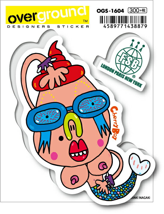樂天商城 - OGS1604 フランクいながき ボイン人魚 アーティストグッズ イラストレーター ステッカー