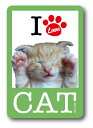 ペットステッカー アイ ラブ キャット 5匹目 PET005 ネコ ステッカー 猫 グッズ