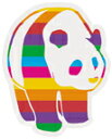 ステッカー No 1022 RAINBOW PANDA 【US1022】